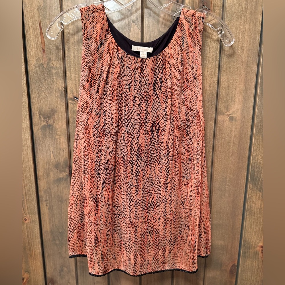 Ella Moss Silk Pink and Black Pattern Tank Top